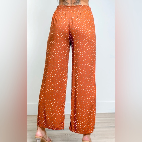 New. Brown-Ivory-mustard loose pants - Picture 3 of 4